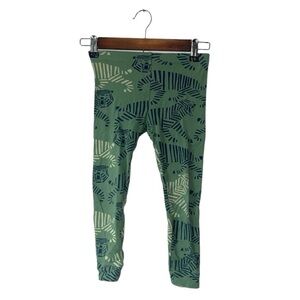 Tea Collection Green Legging Pants Tiger Print 100% Cotton Boys Girls PJ Size 5